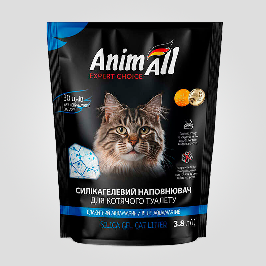 Наповнювач силікагелевий AnimAll для котів 3,8 л 1,6 кг Блакитний аквамарин (20505531)
