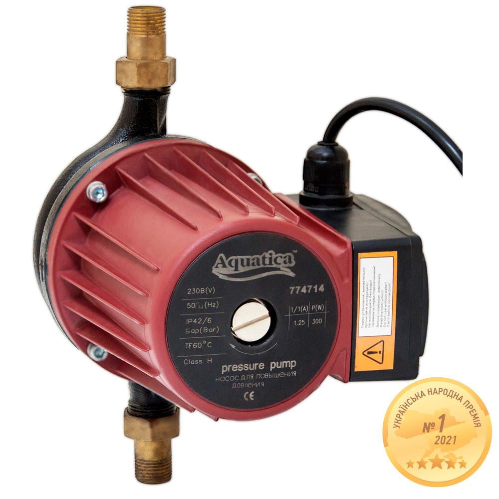 Насос для повышения давления Aquatica 270 Вт Hmax 12 м Qmax 47 л/мин ø 3/4" 195 мм/гайки ø 1/2" (774714) Насос для повышения давления Aquatica 270 Вт Hmax 12 м Qmax 47 л/мин ø 3/4" 195 мм/гайки ø 1/2" (774714)