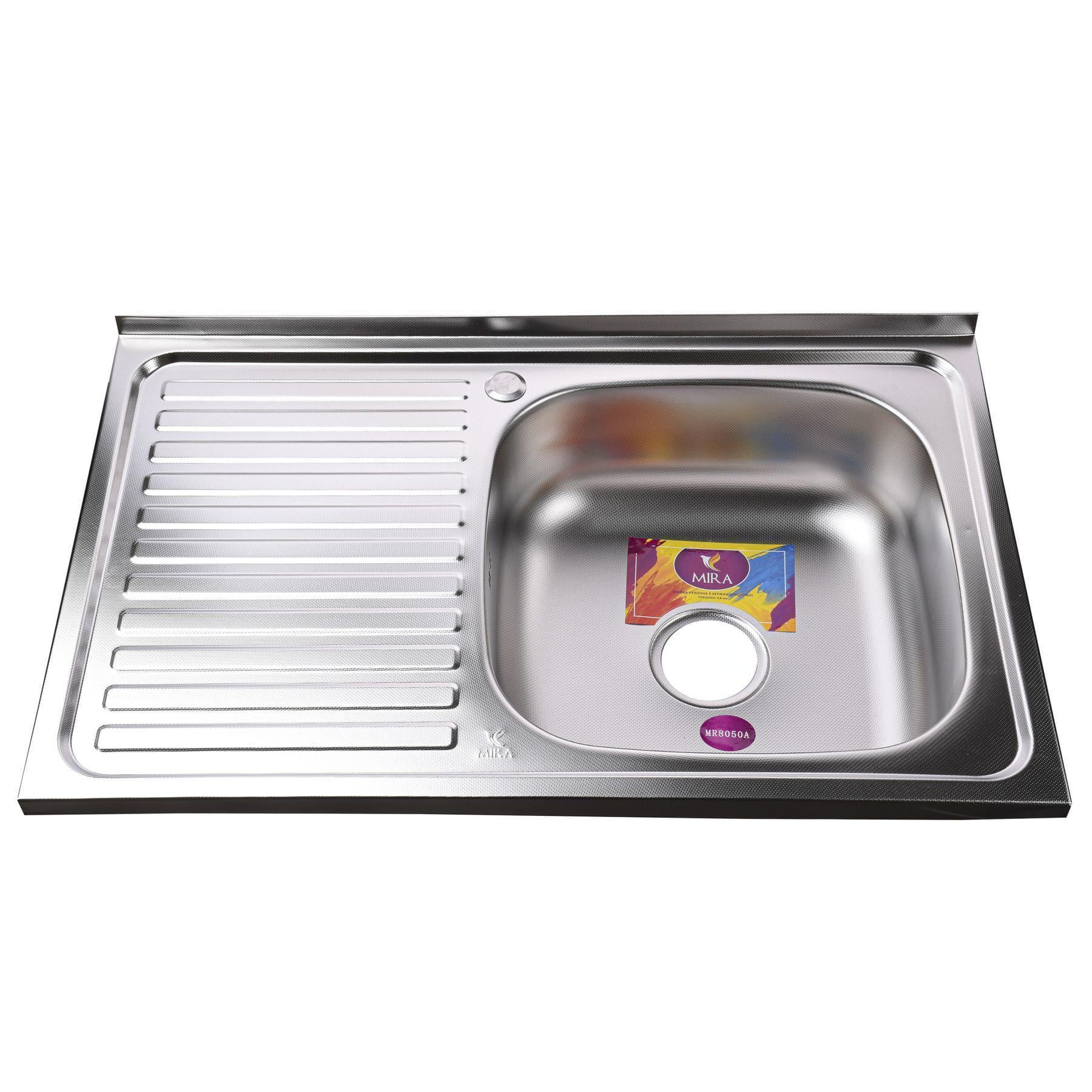 Мойка для кухни прямоугольная накладная Mira Decor Right MR 8050 RD 800х500х180 мм (000015365)