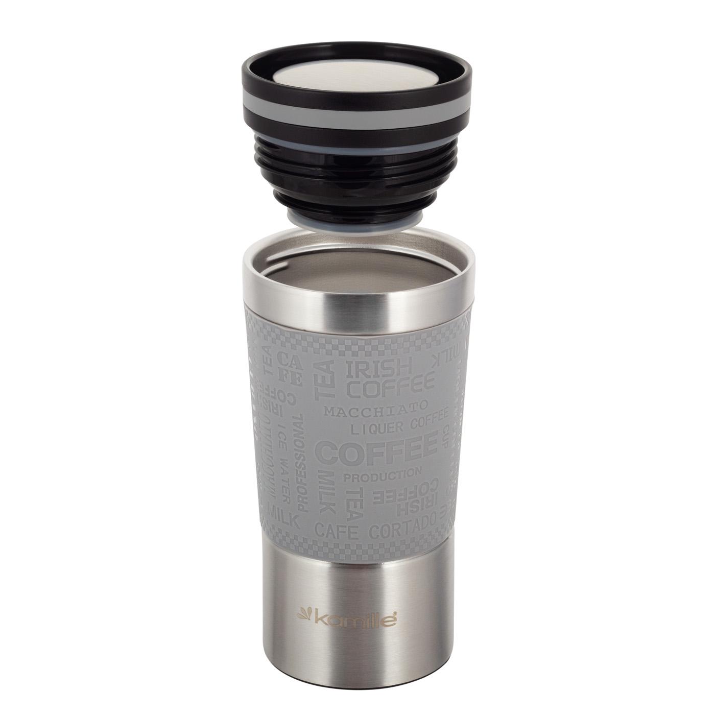 Термокружка Kamille из нержавеющей стали с TRP вставкой 380 мл Серый (2156) - фото 3 Термокружка Kamille из нержавеющей стали с TRP вставкой 380 мл Серый (2156) - фото 3