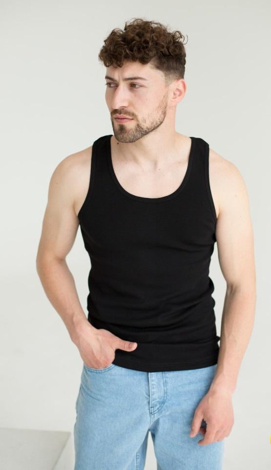 Мужская майка НатаЛюкс 21-1103329091 S (44р.) Черный