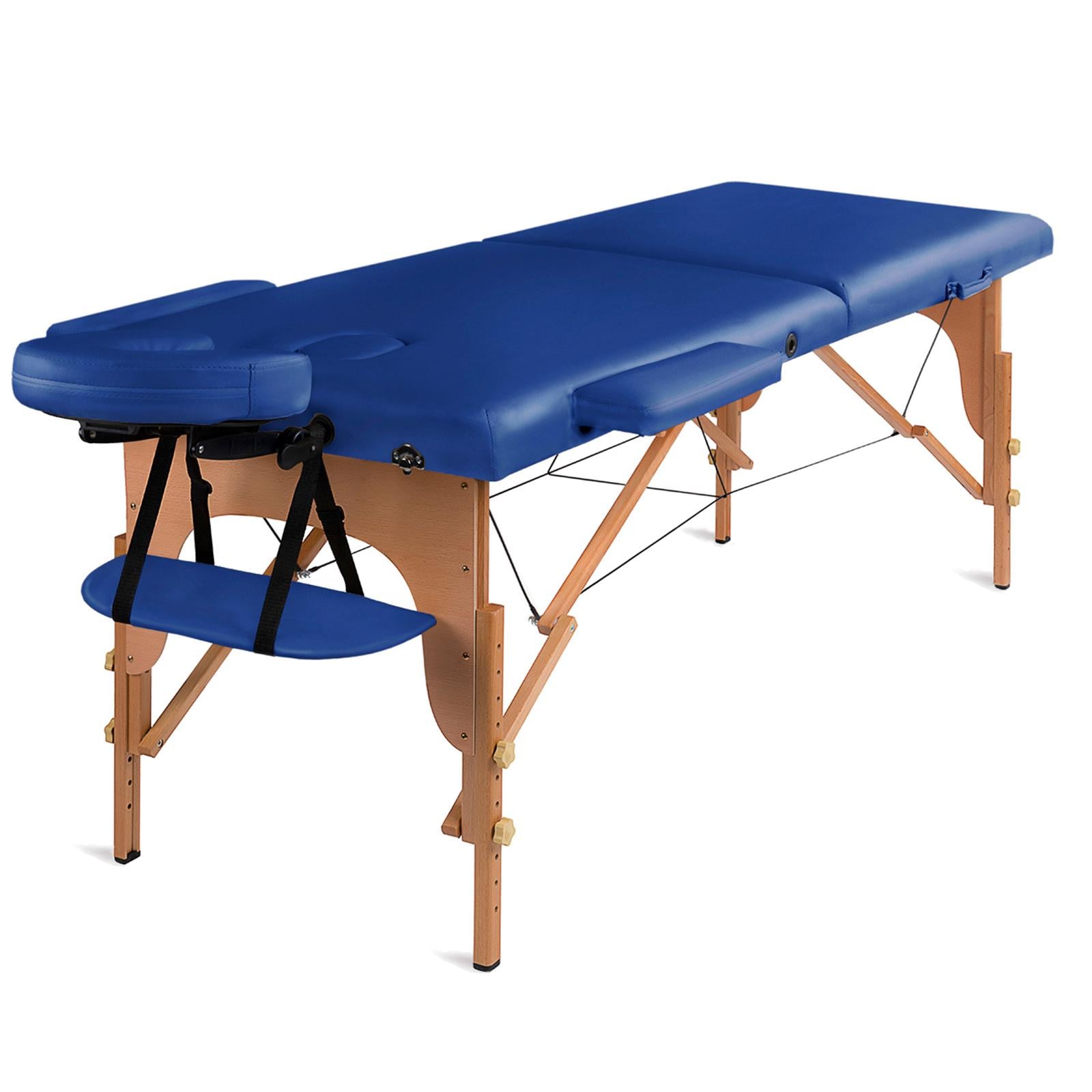 Массажный стол складной деревянный двухсекционный Medimas Prosport-2 195x70 cм Синий