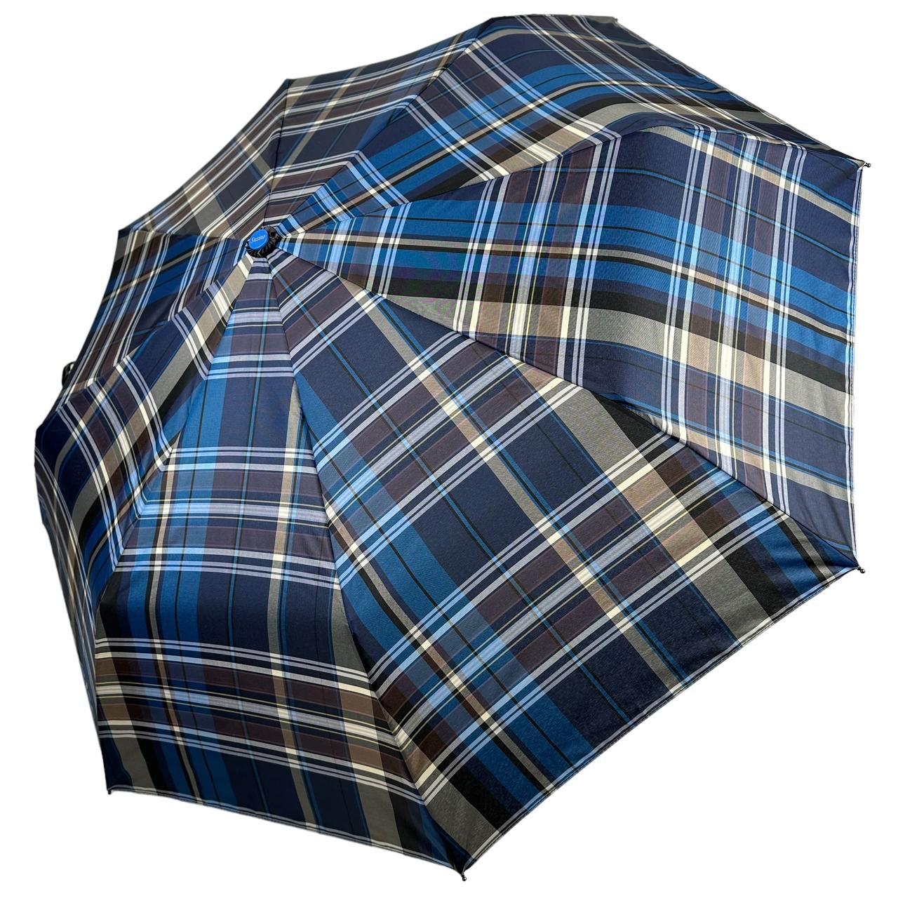 Зонт полуавтомат Susino в клеточку 8 карбоновых спиц Синий (Sys 02076-1)