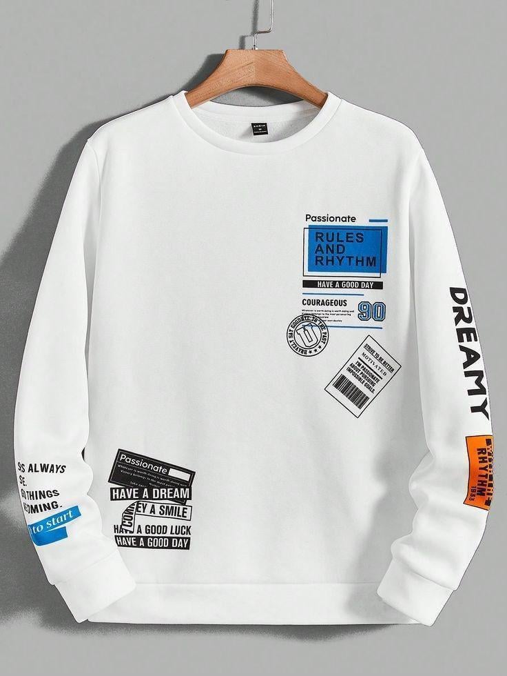 Свитшот мужской с принтом Pin-000-30637 M Белый (2711524632)