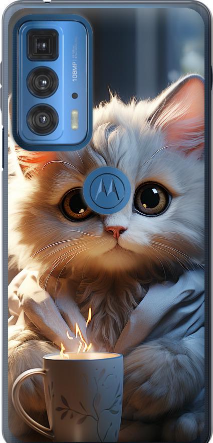 Чехол на Motorola Edge 20 Pro White cat (5646u-2662-42517)