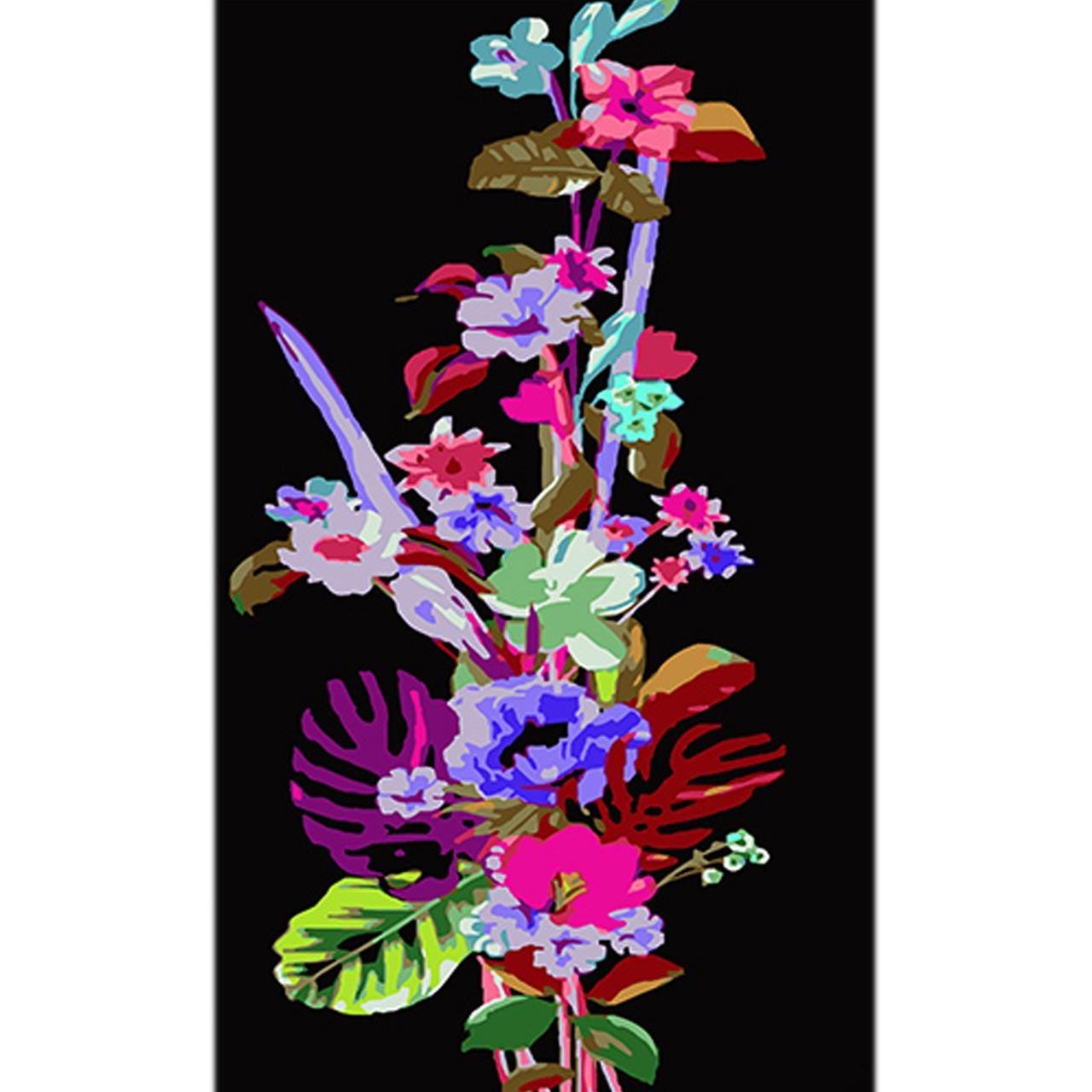 Картина за номерами Strateg Преміум Весняна палітра на чорному фоні 50х25 см (BH5025-9)