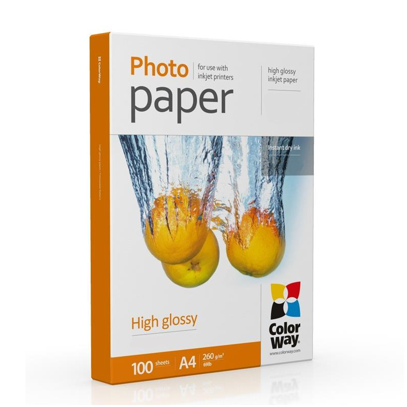 Фотобумага ColorWay A4 глянцевая 260 г/м2 100 листов (PG260100A4)
