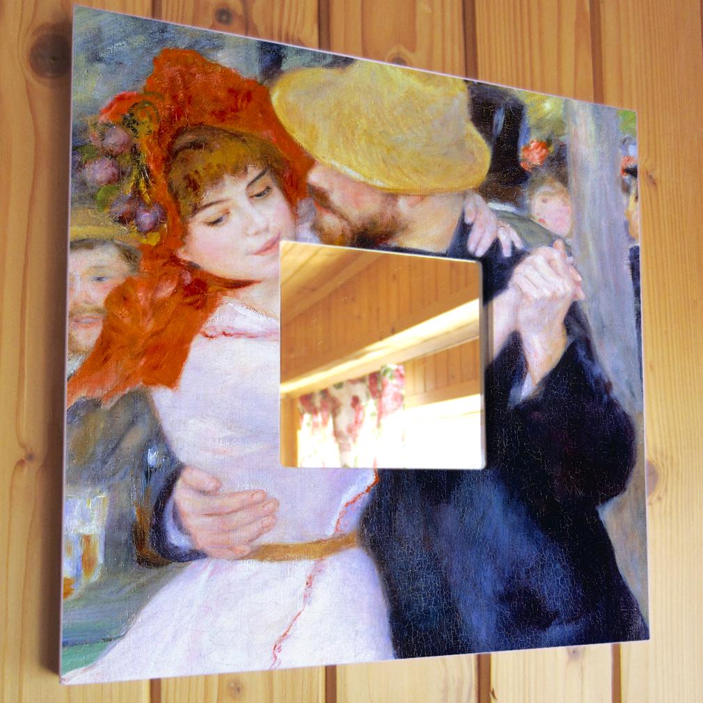 Зеркало картина "Танец в Буживале" Пьер Огюст Ренуар 260х260 мм (M04384)