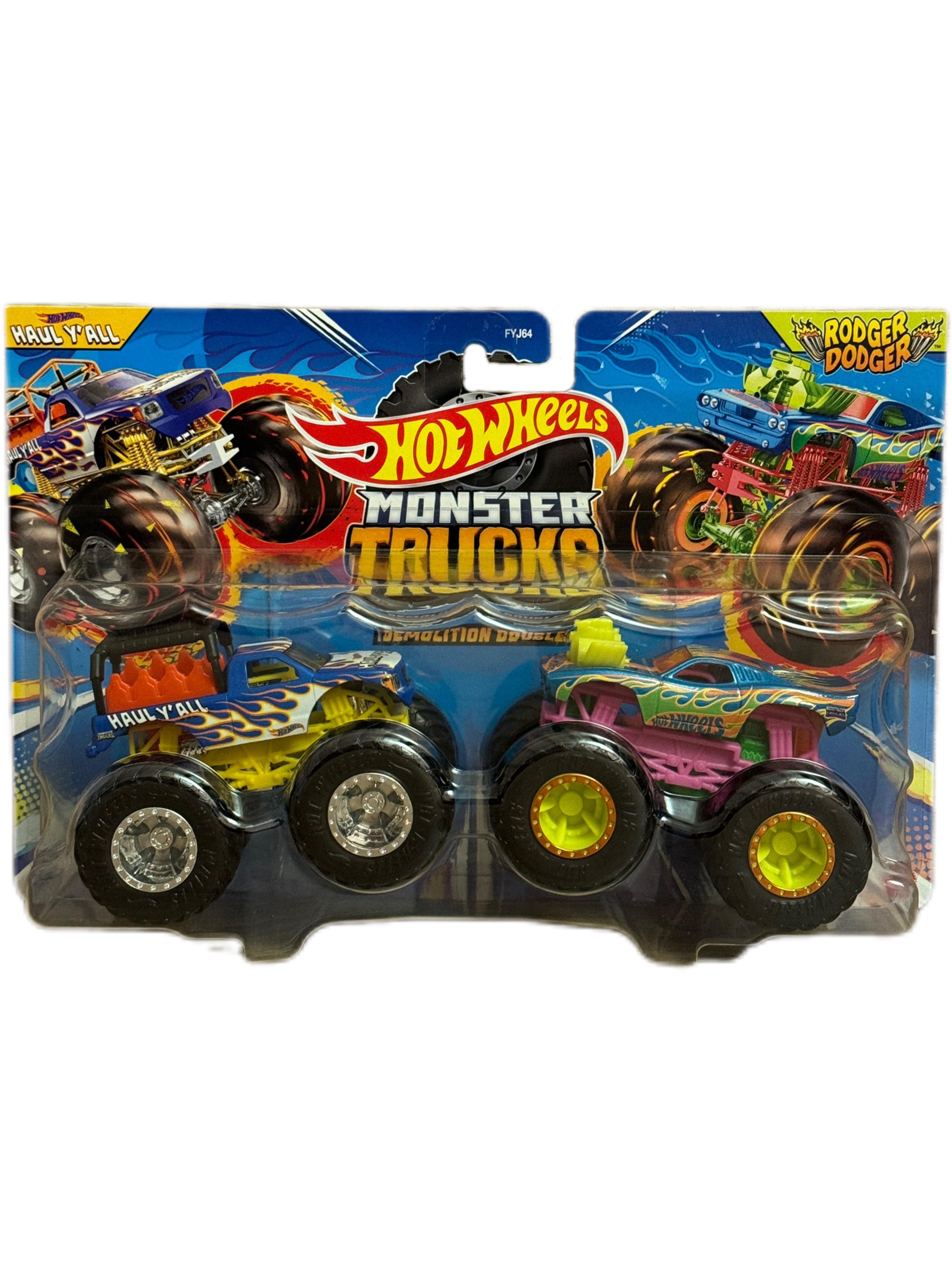 Набор машинок Hot Wheels Monster Trucks Demolition DoublesHaul Y'All VS Rodger Dodger 2024 (15013101) Набор машинок Hot Wheels Monster Trucks Demolition DoublesHaul Y'All VS Rodger Dodger 2024 (15013101)