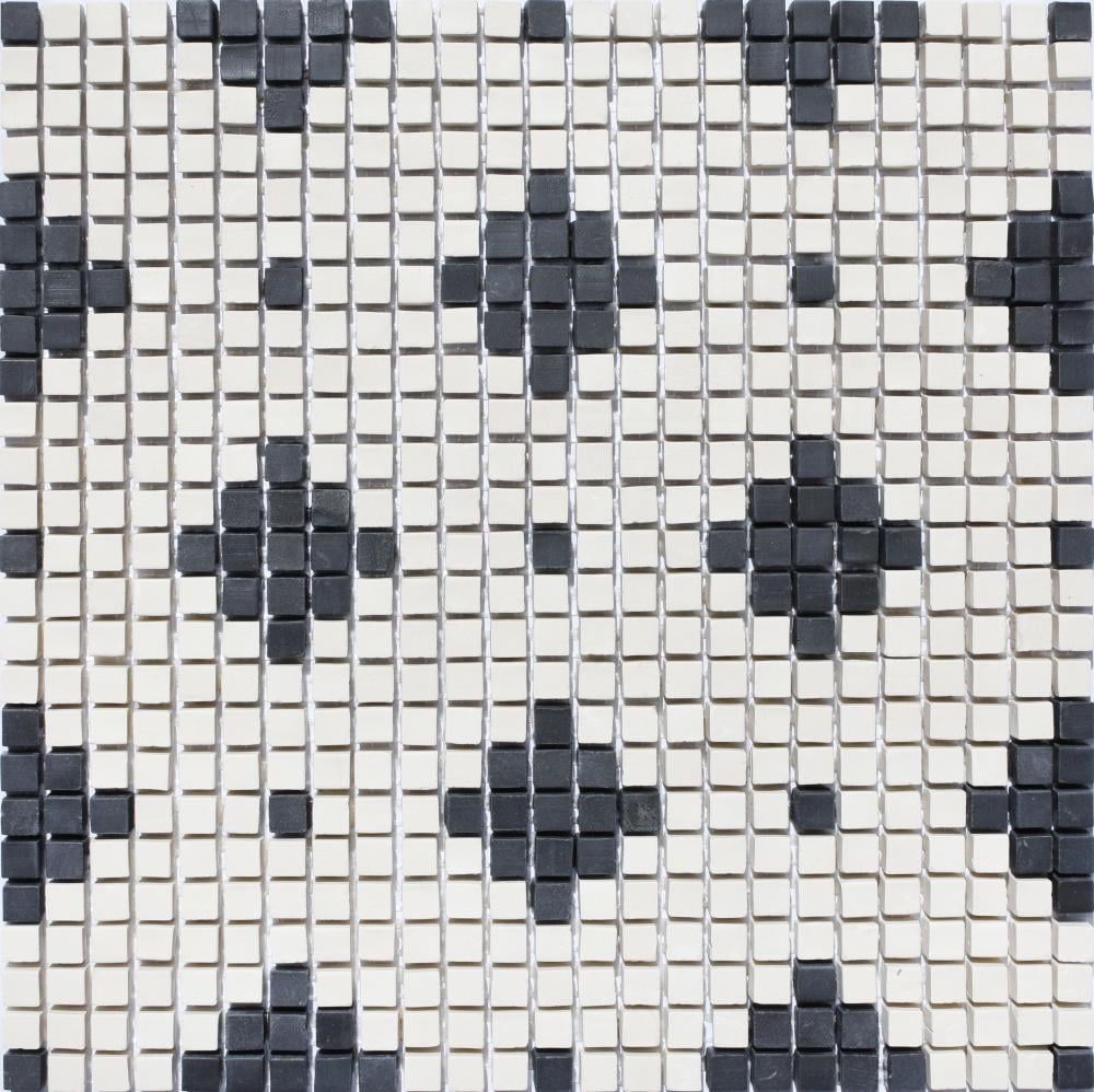Мозаїка з керамограніту Kotto Ceramica MI7 K060609 Eleganza рапорт завершуючий Nero/Salino 300x288х10 мм 10x10 мм (002895)