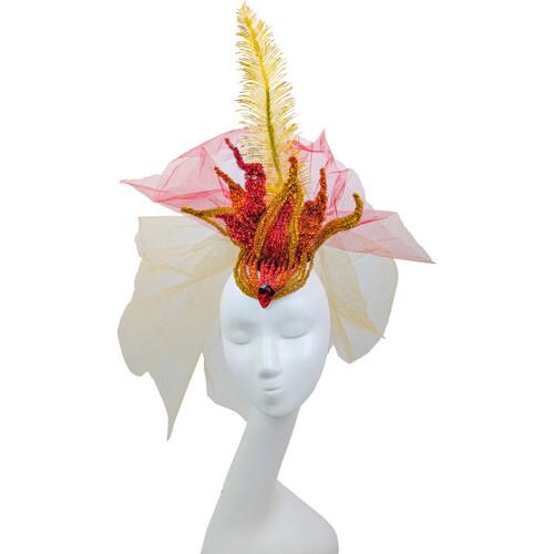 Шляпка Seta Decor Жар-птица с фатой (16-975)