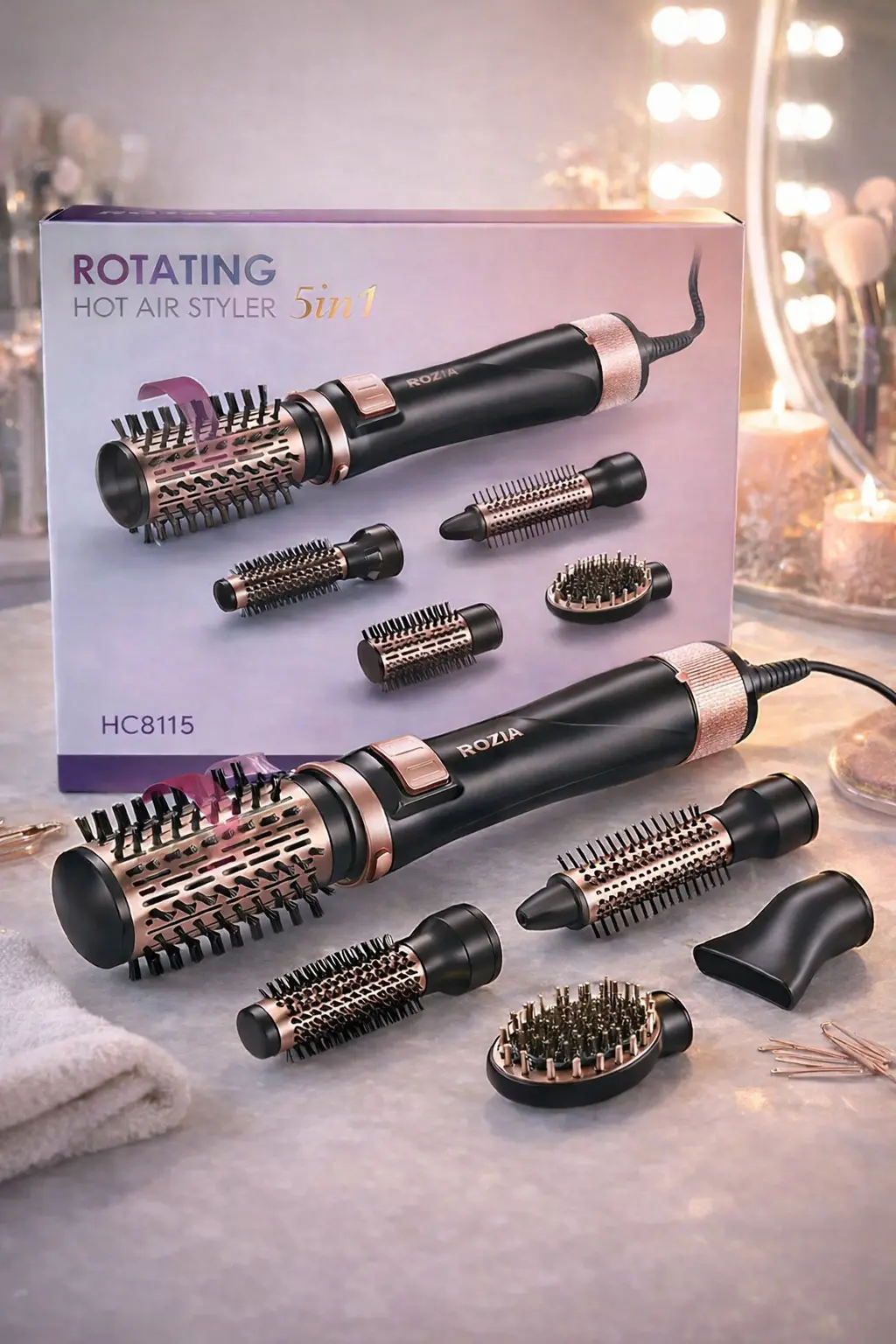 Фен-стайлер для всіх типів укладання Rozia 5в1 HC8115 hair dryer (AND-6162-6)