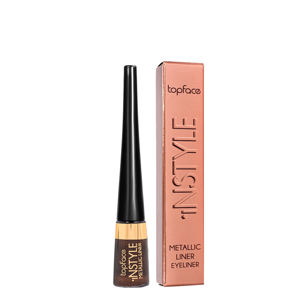 Подводка для глаз цветная перламутровая TopFace Instyle Metallic Eyeliner РТ554 №8 Темно-бронзовый