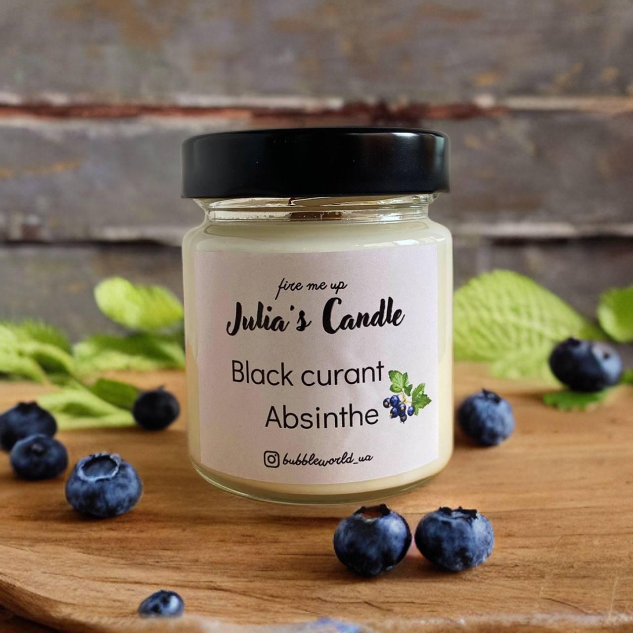 Ароматична свічка Julia's Candle соєва з дерев'яним гнітом Black currant 200 мл (1100-2010) - фото 1