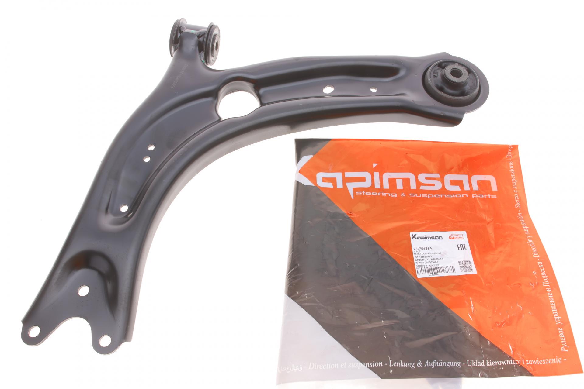 Рычаг подвески KAPIMSAN передний/снизу L Skoda Superb III/Kodiaq/Karoq/VW Passat B8/Touran/Tiguan 14- (23-70686A)