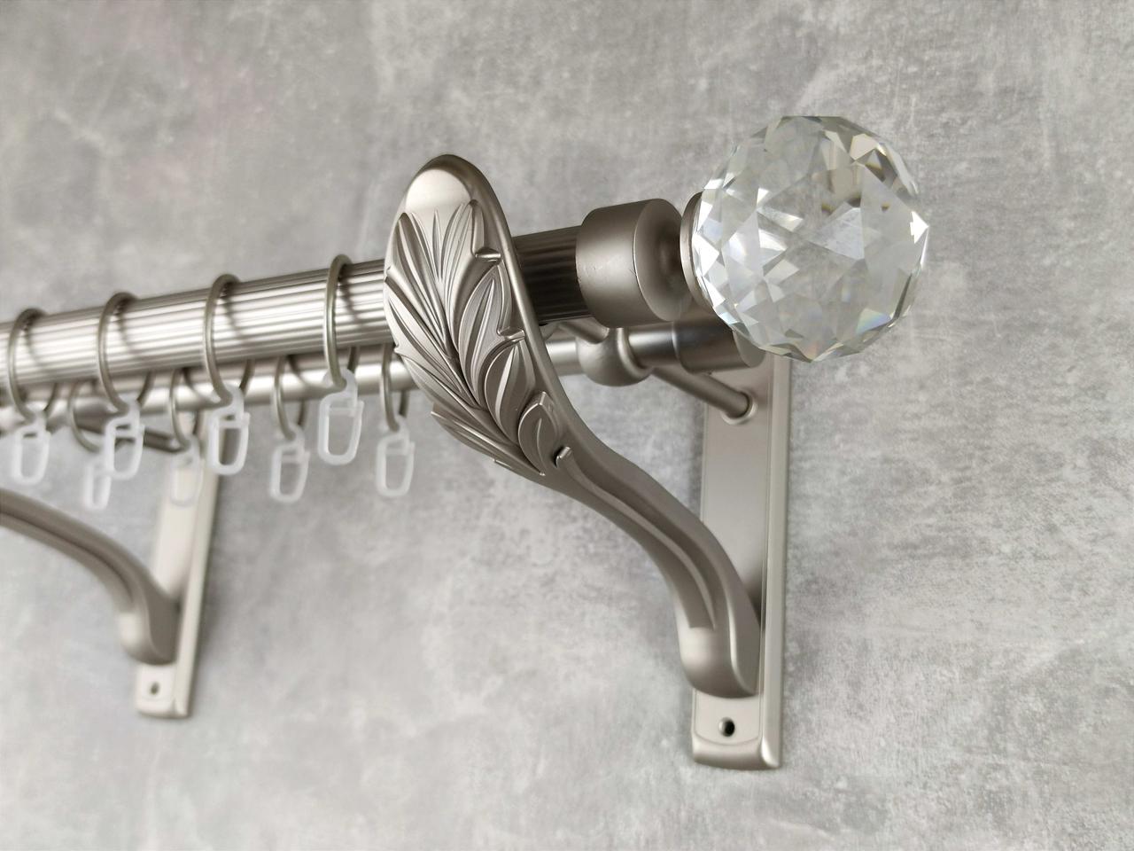 Карниз MStyle Люмиера металлический для штор двухрядный 25/19 мм рифленый 160 см Сатин (5011276)