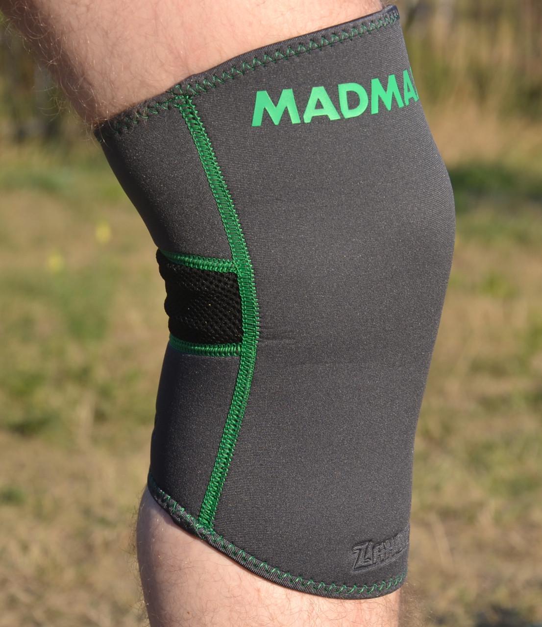 Наколенник MadMax MFA-294 Zahoprene Knee Support S Dark Grey/Green (A-012919) - фото 5