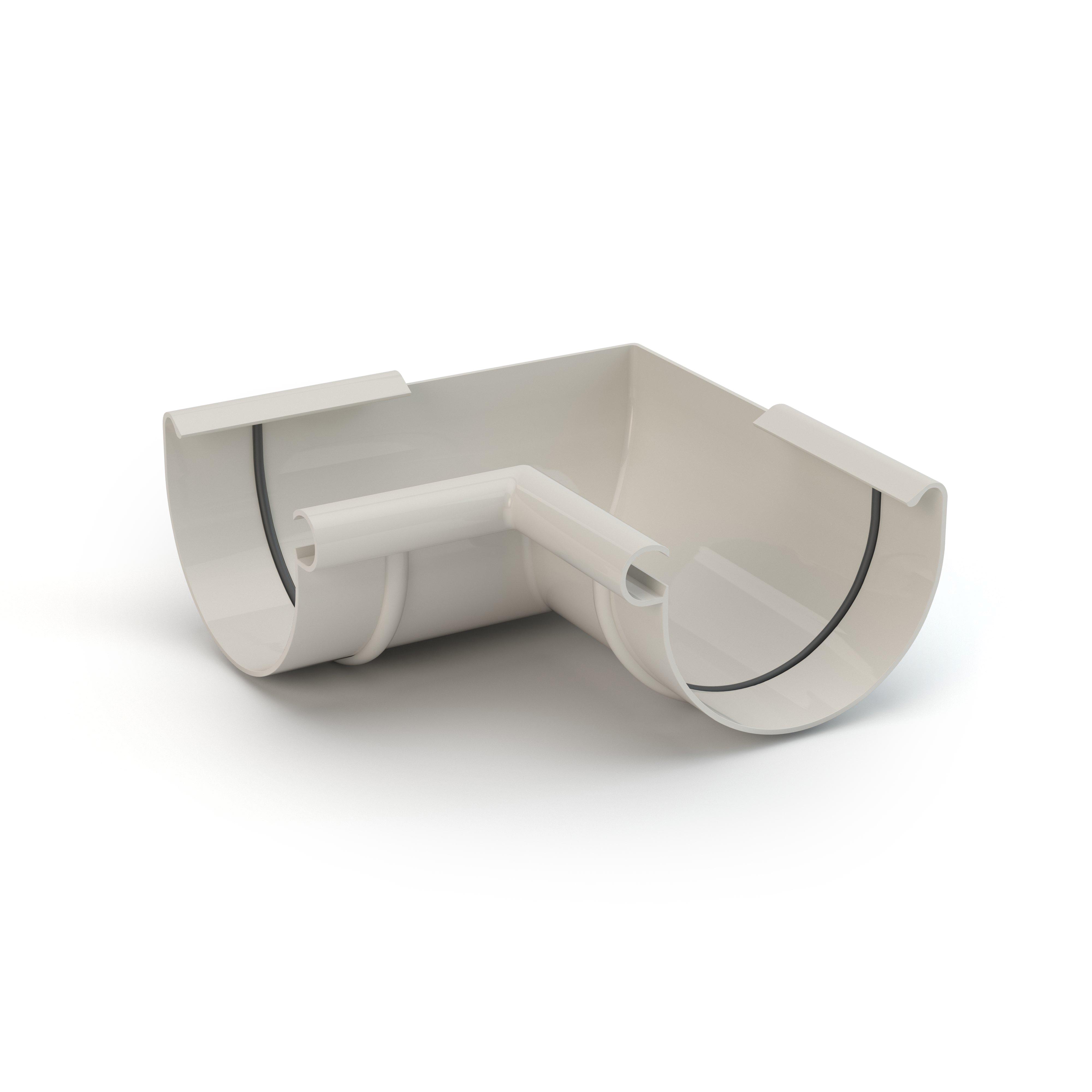 Кут ринви внутрішній Gamrat 90° 75 мм Білий (312-123-180)