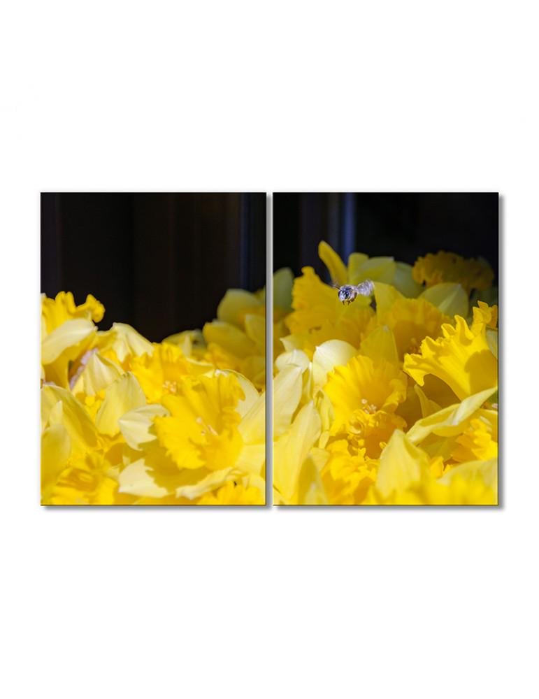 Картина модульная Пчела в полете 2 модуля 90x135 см