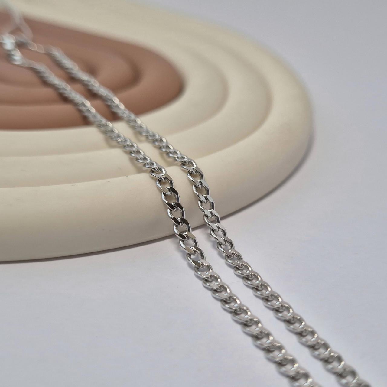 Цепочка плоская панцирь серебро 925 пробы родированное 8,90 г 60 см (804р5/60)