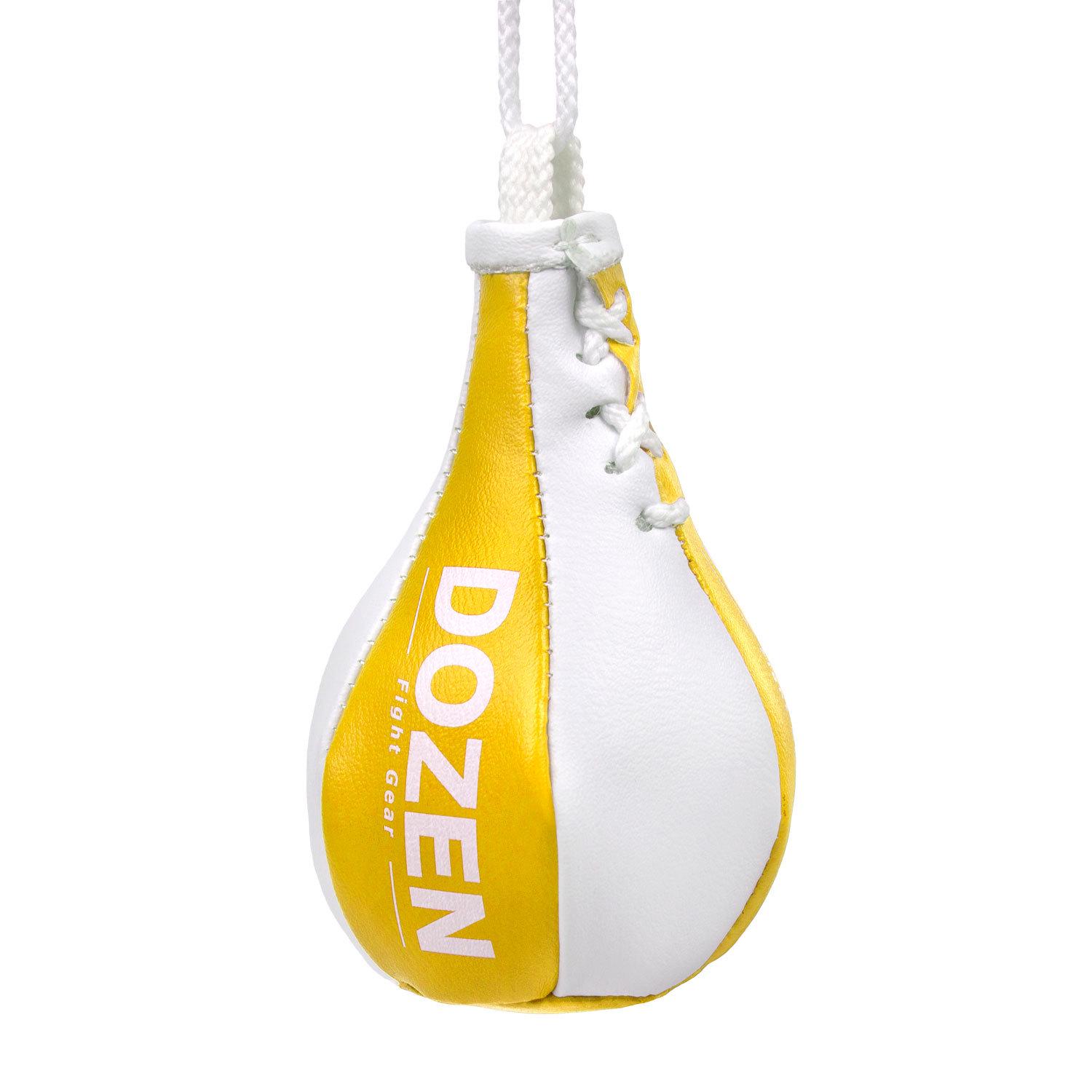 Брелок мини-груша Dozen Light Mini Speed Bag Желто-белый - фото 1 Брелок мини-груша Dozen Light Mini Speed Bag Желто-белый - фото 1