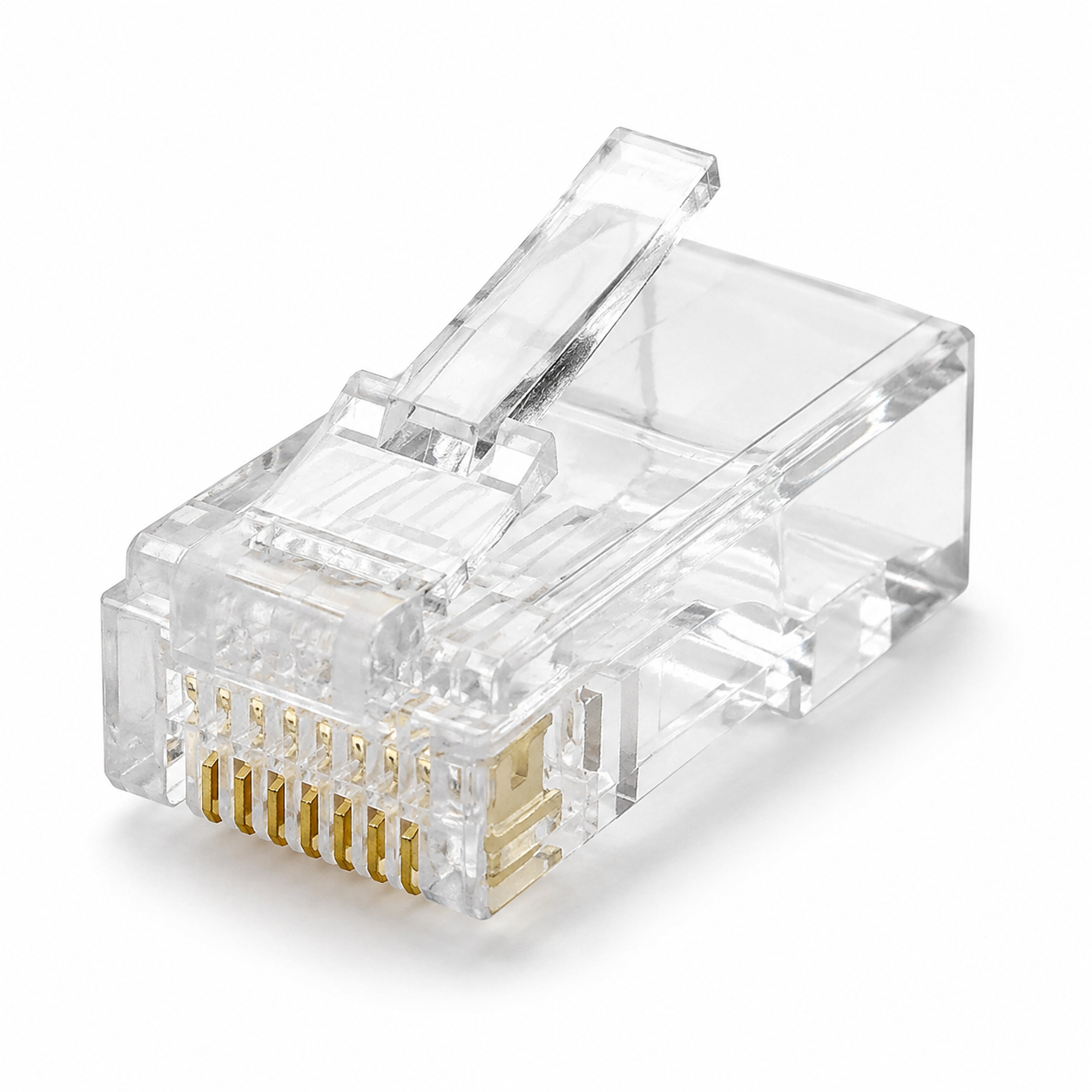 Коннектор RJ-45 UTP Cat-5e для монтажа витого пара 100 шт. Прозрачный