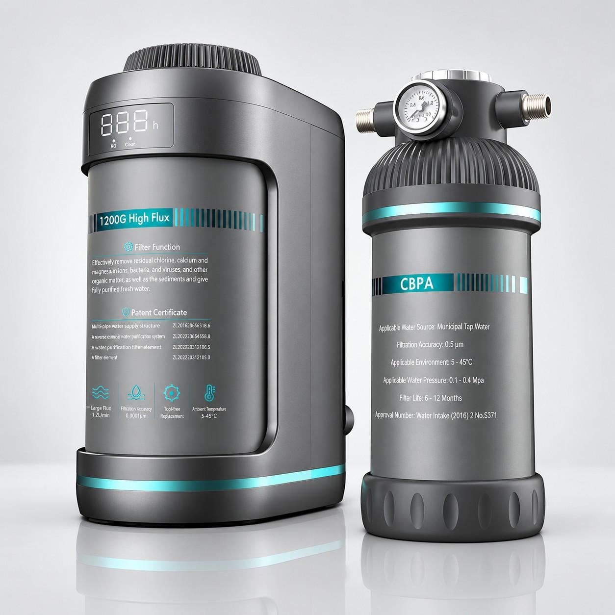 Фильтр обратного осмоса ITAL SMART ONE MAX 1200G для дома/офиса и HoReCa ресурс до 25 000 л