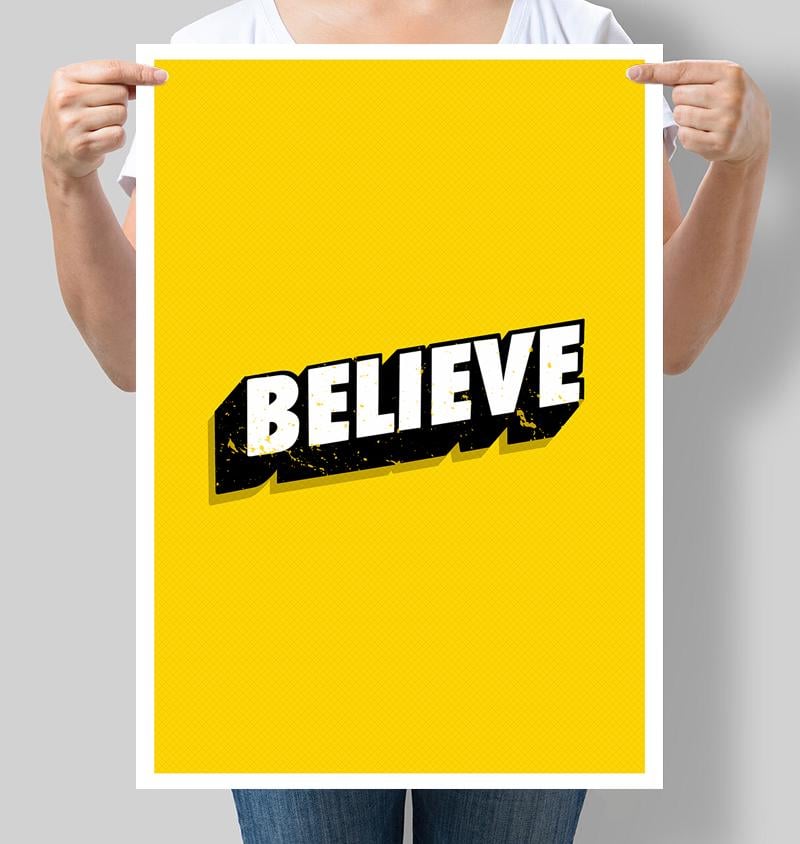 Постер мотивуючий "Believe" 42х60 см (М012)
