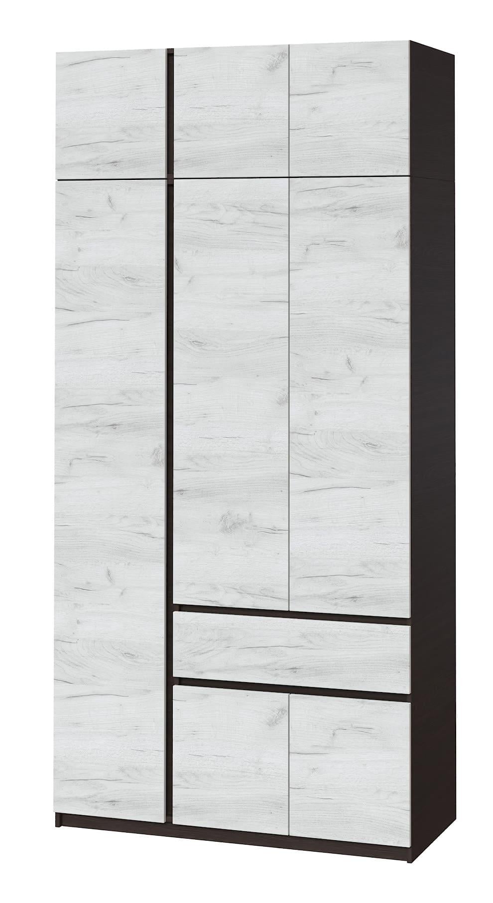 Шкаф с антресолью Мастер Форм Брайт левосторонний 1221х520х2400 мм Венге магия/Дуб крафт белый (21670)