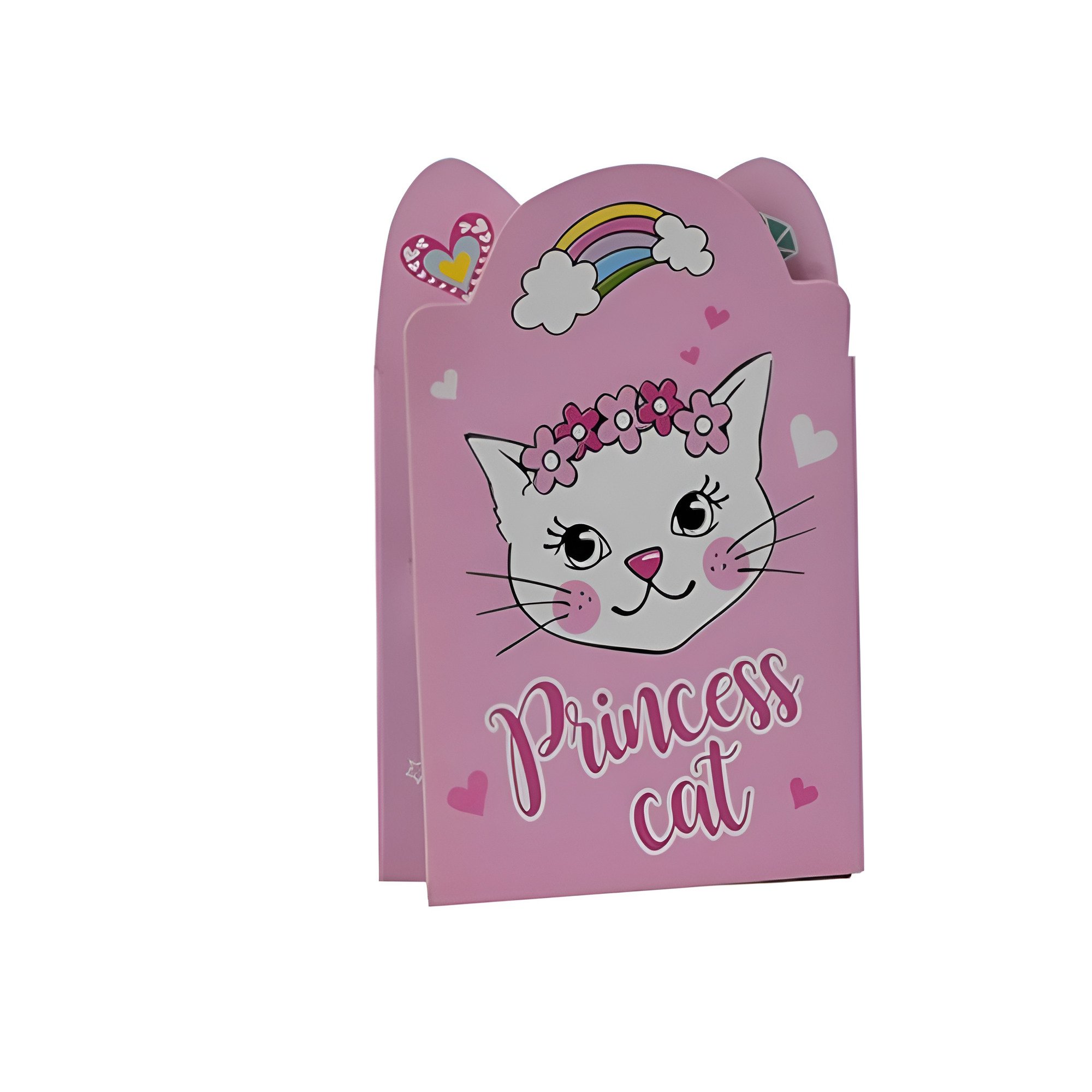 Блокнот со стикерами для заметок Cats складной принт с милым котом для девочек 33,5х12,5 см Розовый (WW00616ST)