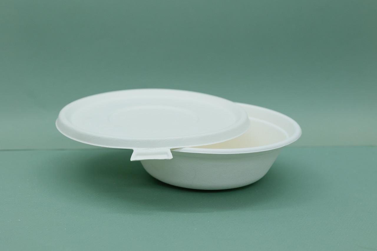 Одноразовая тарелка с крышкой из сахарного тростника 950 мл 125 шт. - фото 3