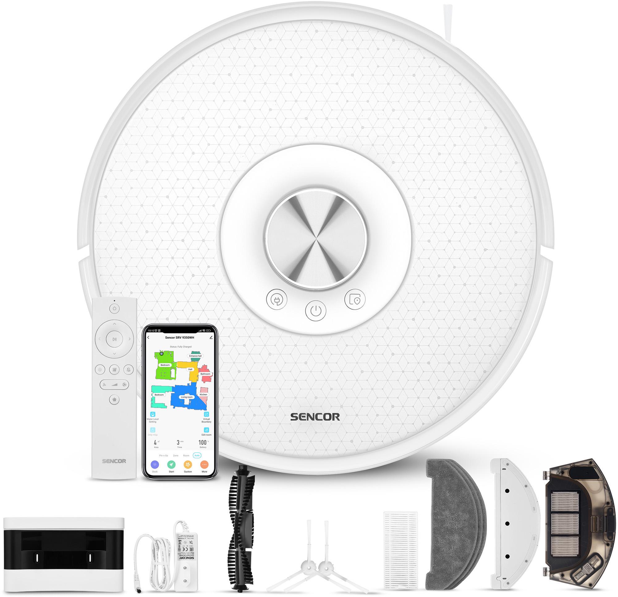 Робот-пилосос Sencor вологе прибирання 400 Вт Білий (ERC-SRV9350WH) - фото 7
