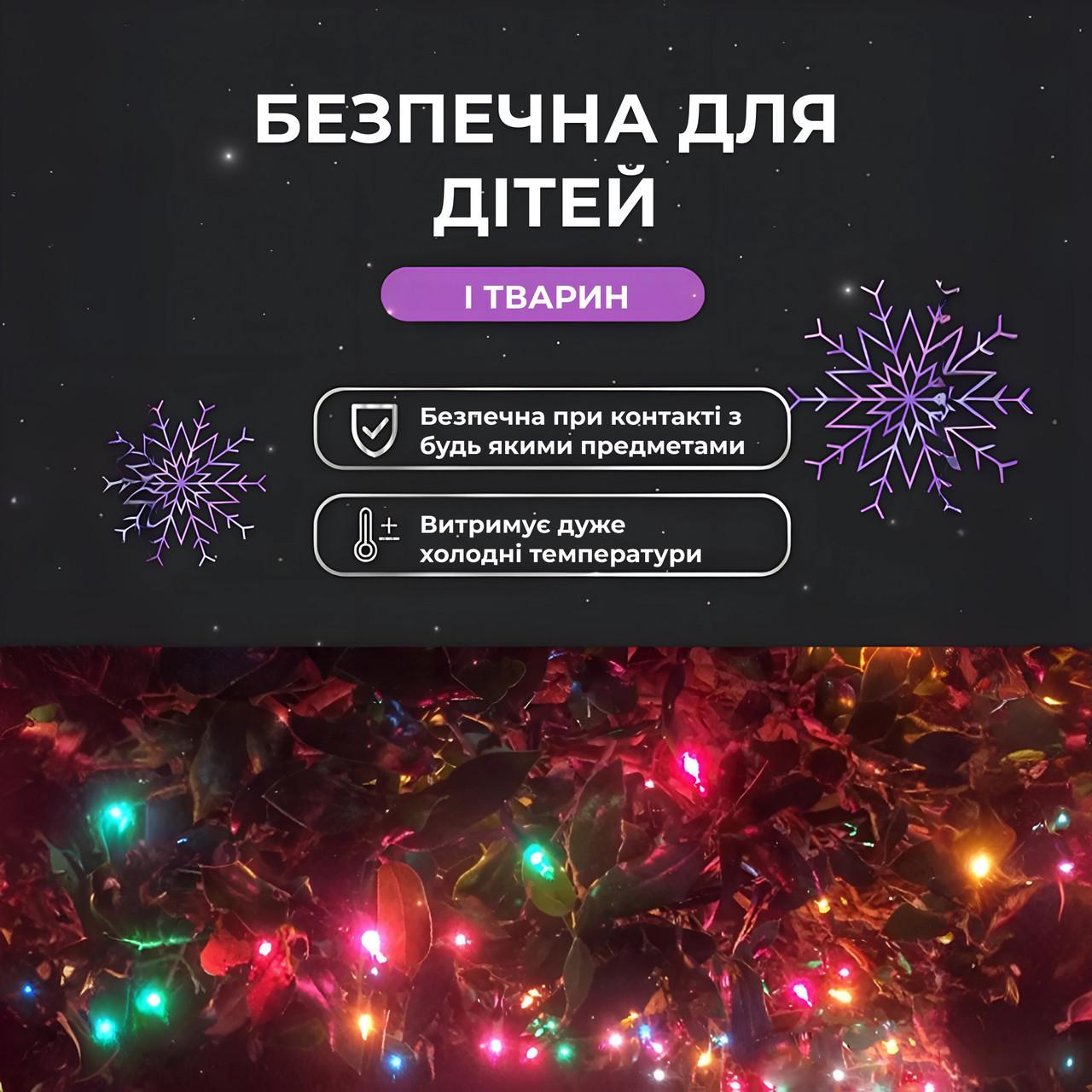 Гирлянда роса на пульте 2000 LED капля на белом проводе 200 м Разноцветный (2000L200MWML) - фото 4 Гирлянда роса на пульте 2000 LED капля на белом проводе 200 м Разноцветный (2000L200MWML) - фото 4