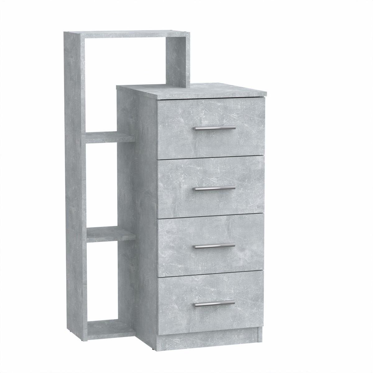 Комод на 4 ящика з полками Компаніт 4 1Л 60,2х47х110 см Бетон (16970)