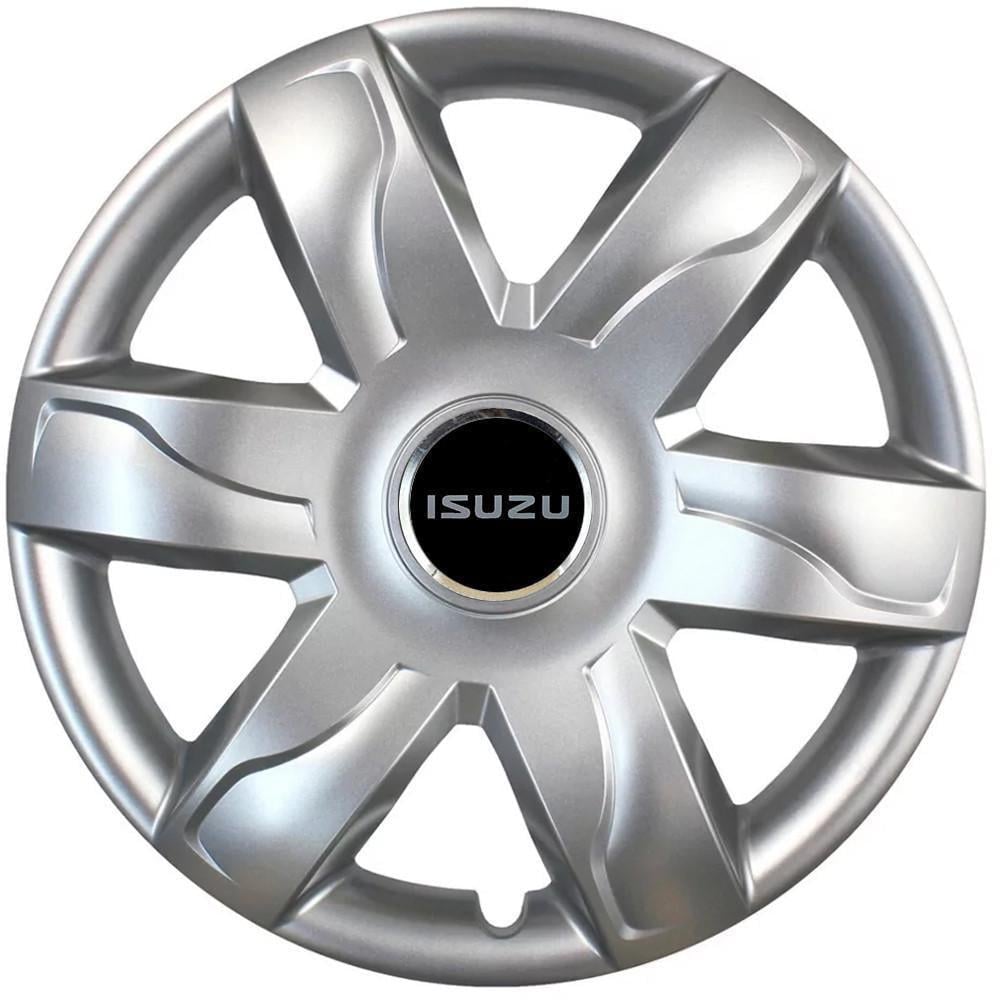 Ковпаки SJS 318 з логотипом Isuzu R15 4 шт. Сріблястий