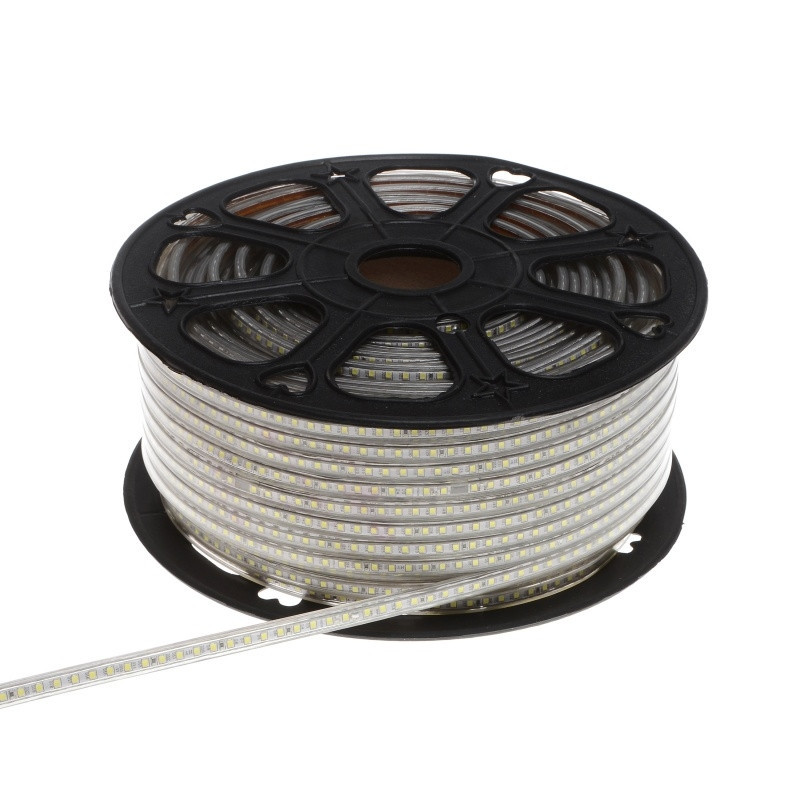 Світлодіодна стрічка Brille в силіконі BY-028/120 220V 100 м 2835 CW PCB IP65 White (32-656)