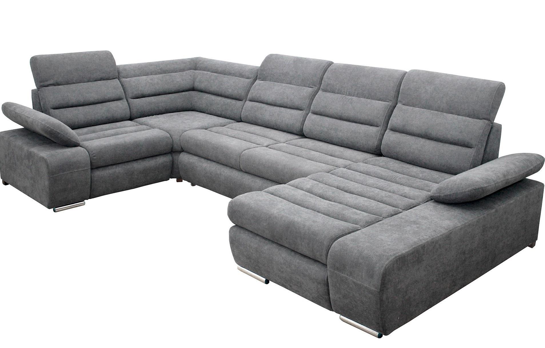 Диван модульный угловой Elegant Чили раскладной с нишей для белья 6 эл. Серый