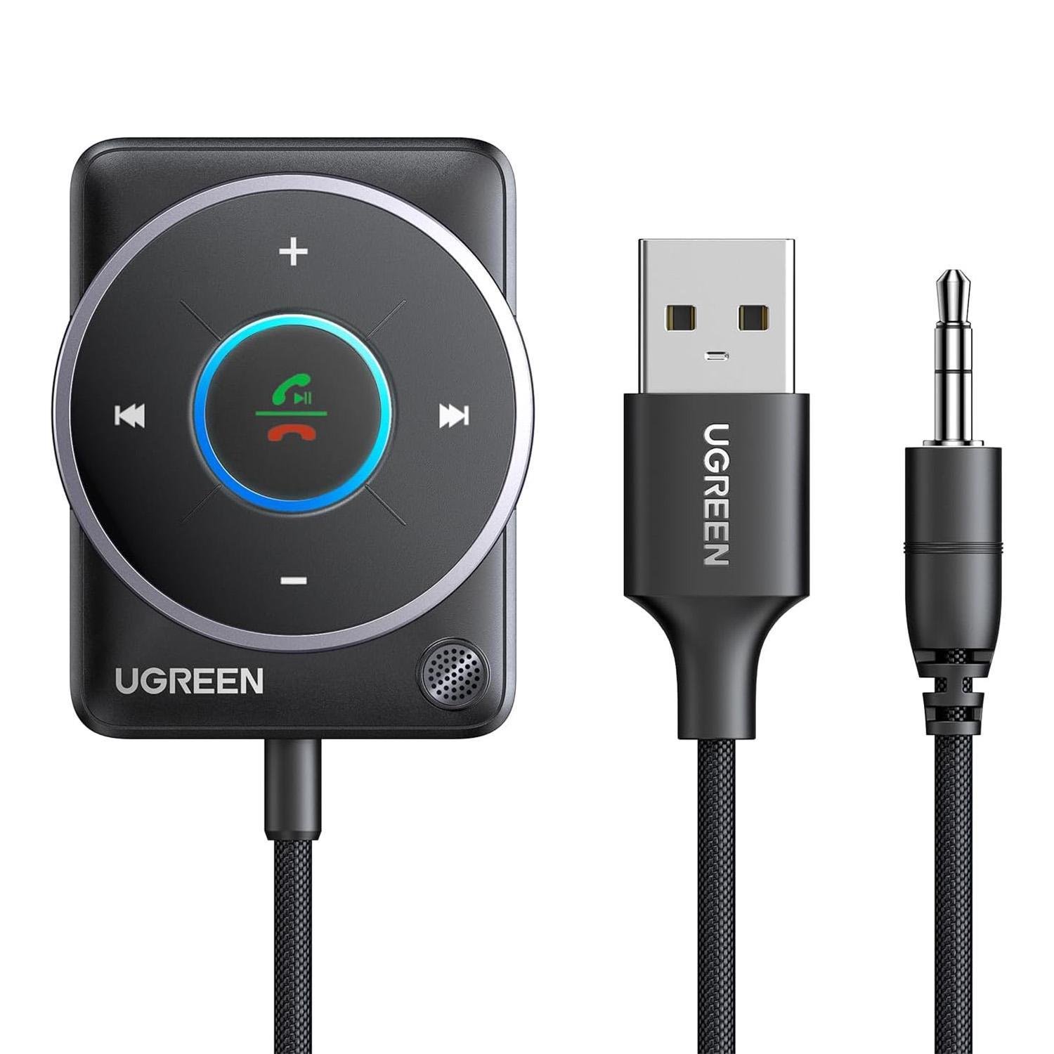 Bluetooth-ресивер автомобільний UGREEN CM723 Bluetooth 5.4/AUX 3,5 мм 1,5 м Чорний (35002)