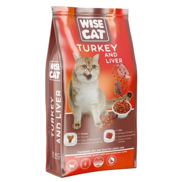 Корм для кошек сухой Wise Cat Turkey And Liver индейка и печень 400 г (000024520)