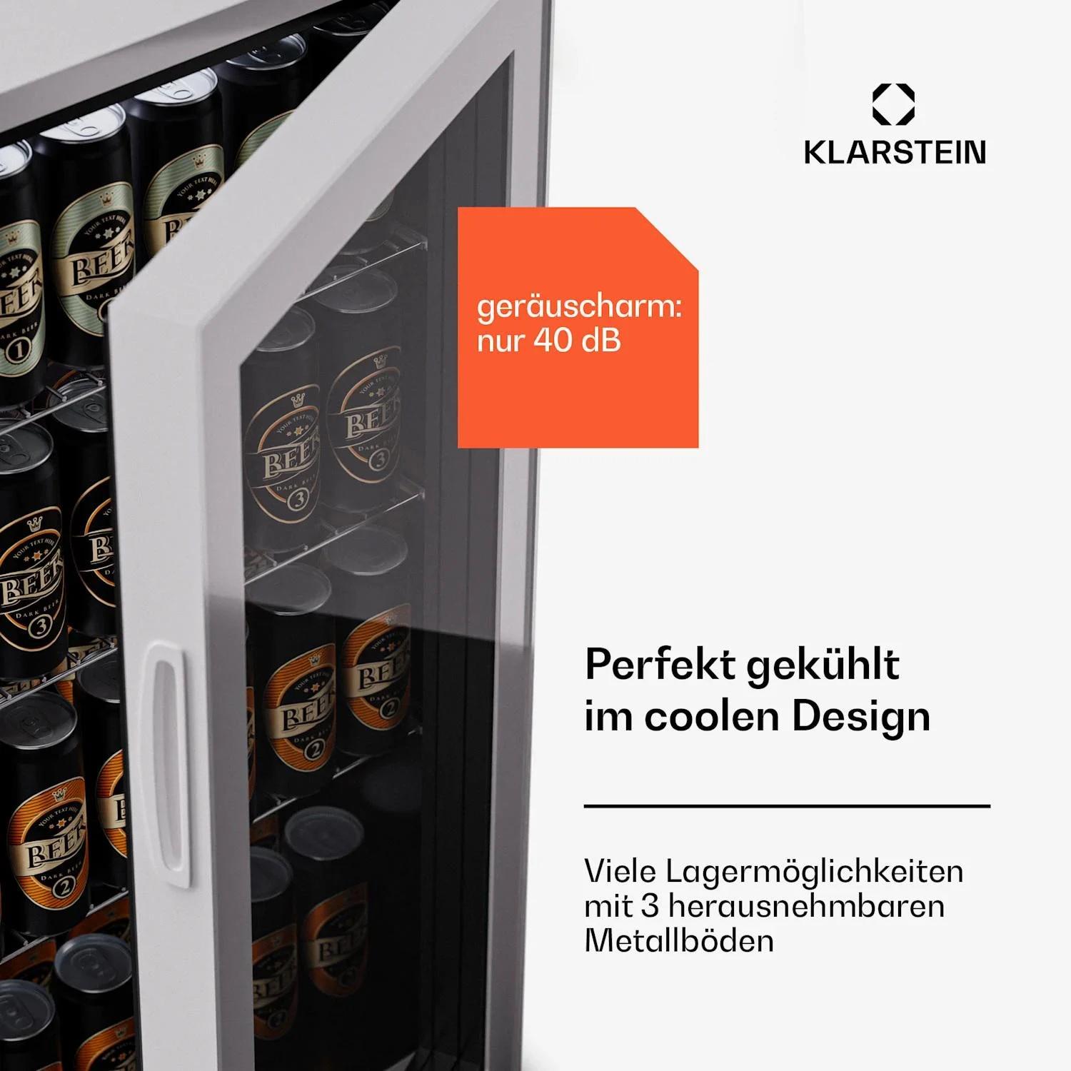 Холодильник для напитков KLARSTEIN Beersafe 74 Slim со стеклянной дверью 74 л Белый (10045533) - фото 3