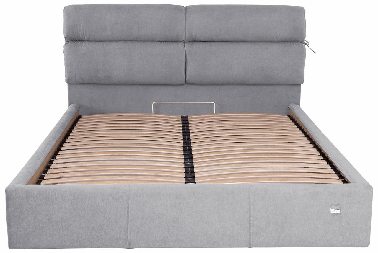 Кровать двуспальная Edinburgh Comfort Rosto 93 с подъемным механизмом и нишей для белья 160х200 см Серый