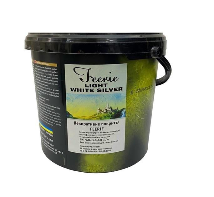 Декоративная штукатурка Elf Decor FEERIE 1 кг Light White Silver