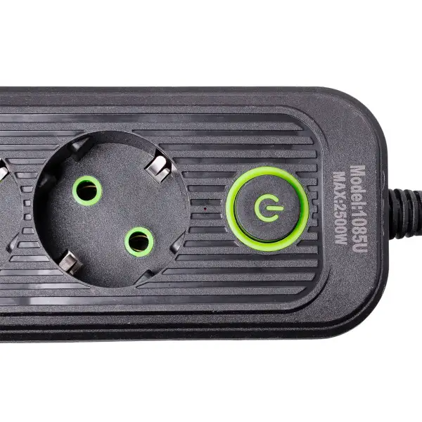 Фильтр-удлинитель сетевой EURO 4 розетки 3 USB 5 м Черный (HP-5-14) - фото 6