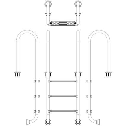 Сходи для басейна Emaux Muro MUF315-SR 3 ступені - фото 2
