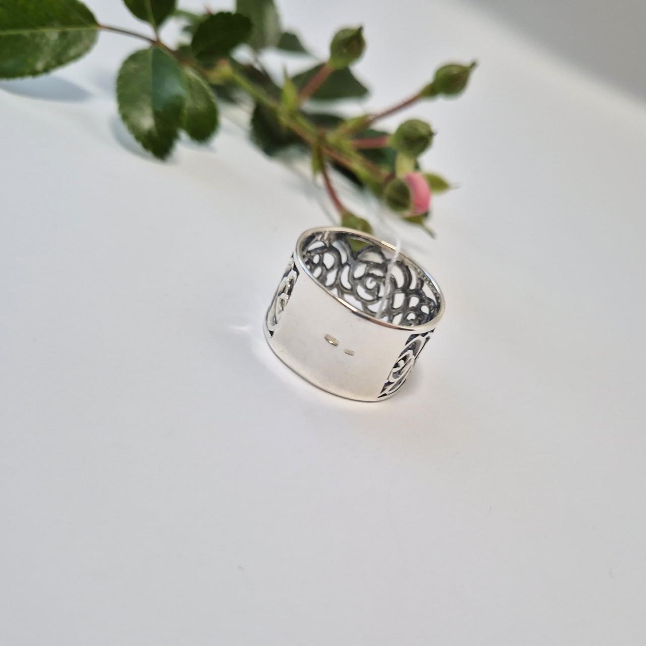 Каблучка широка без каменів розалія чорнене срібло 925 проби 5,01 г р. 18,5 (1475к) - фото 5 Каблучка широка без каменів розалія чорнене срібло 925 проби 5,01 г р. 18,5 (1475к) - фото 5