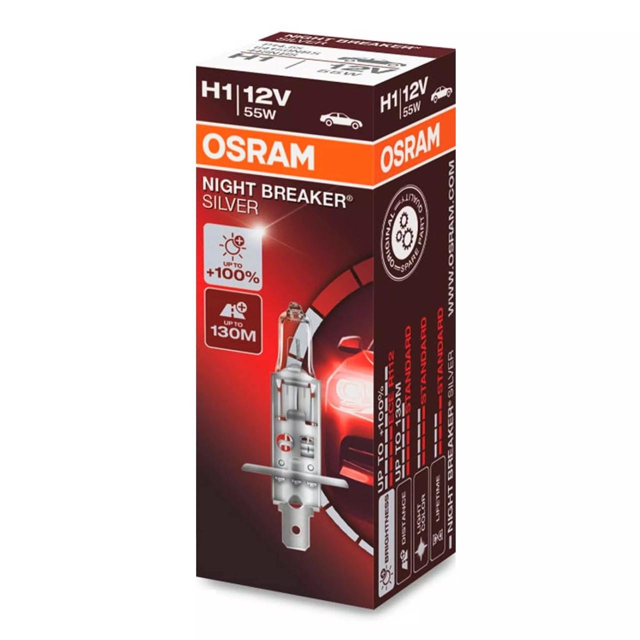 Автолампа H1 Night Breaker Silver+100 12V 55W P14,5s (64150NBS)