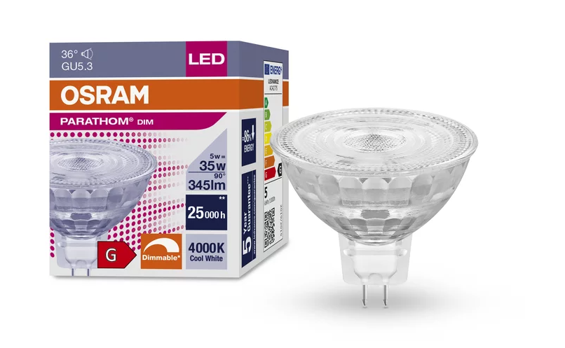 Светодиодная лампа Osram 5 W 12 V 345 lm 36° 4000K GU5,3 рефлекторная (4058075796553) - фото 2