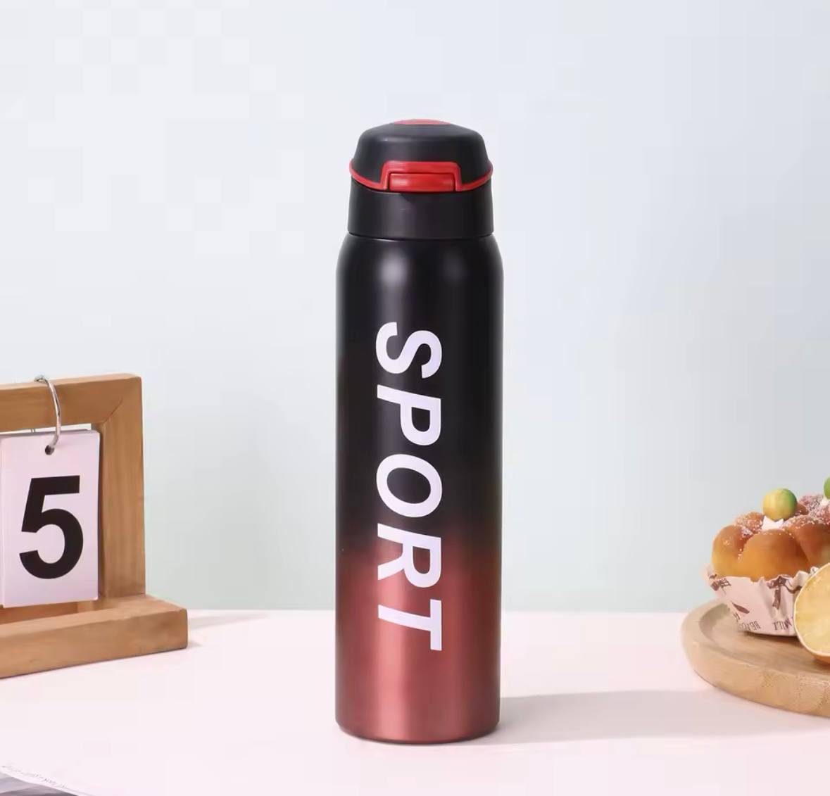 Термос с трубочкой Sport 350 мл Черный с красным - фото 3 Термос с трубочкой Sport 350 мл Черный с красным - фото 3