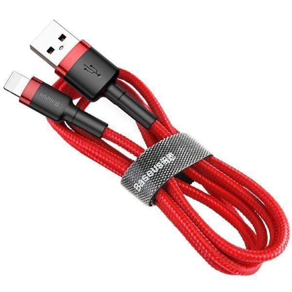 Кабель для быстрой зарядки BASEUS Cafule Cable USB to Lightning 2,4 A 1 м Red (CALKLF-B09) - фото 6