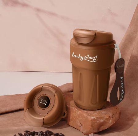 Термокухоль з інтелектуальним дисплеєм температури 420 мл Коричневий (2468360937) - фото 6